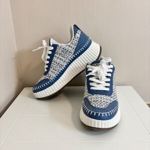 Universal Thread Women's Blue Tweed Denim Platform Sneakers Size 8